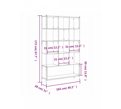 Стелаж 102×28×172 см — вузький високий стелаж  MSM