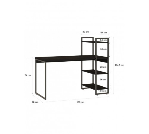 Стол с 3 полками — лофт стиль, МСМ