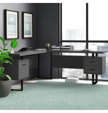 Робочий стіл L-форми, білий