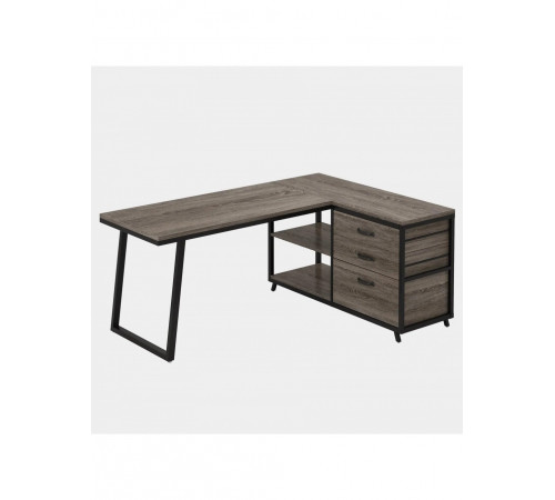 Стол L-образный с 3 ящиками и полками – 135×50×75 см.