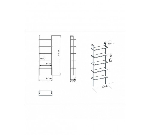 Стелаж Rother — драбина-стелаж 174×60×22 см
