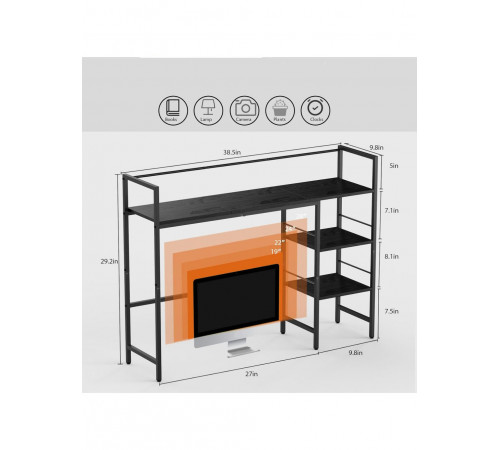 Настільна полиця HavenlyYouth 3-ярусна, чорна