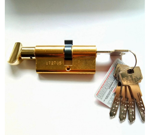 Цилиндр Kale BM 26х10х32=68мм, латунь с вертушкой на длинной стороне