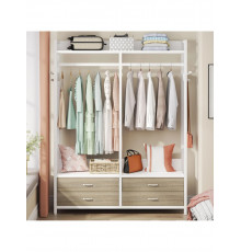 Стеллаж-органайзер, вешалка для одежды с ящиками и полками