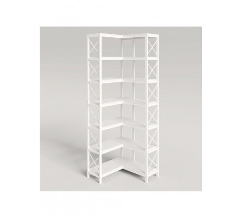 Стелаж кутовий, дуб сонома/чорний метал