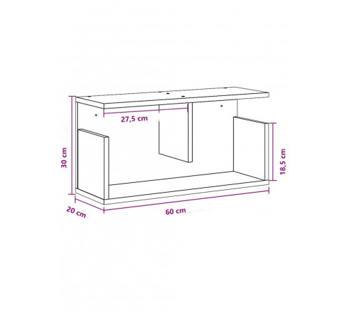 Настенная полка дуб Сонома