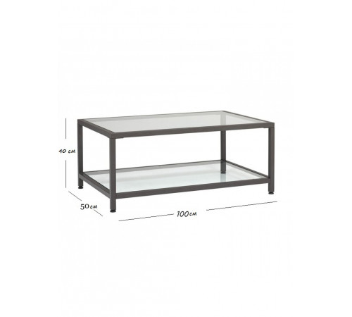 Журнальный столик ЖС 180: стекло и металлический каркас.