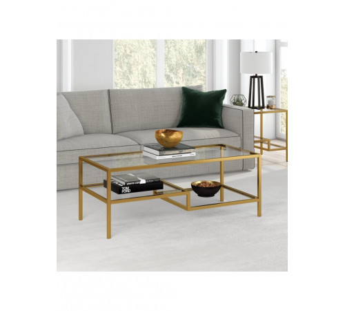 Журнальний столик Leobert Madison  із скляними полицями