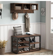 Вешалка для одежды 5 В 1 с настенной полкой