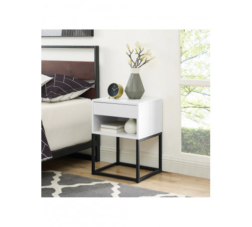 Столик MUSEHOMEINC с выдвижным ящиком и полкой – 55×40×35 см