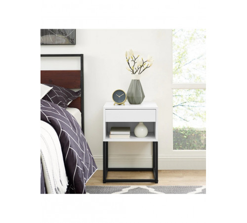 Столик MUSEHOMEINC с выдвижным ящиком и полкой – 55×40×35 см