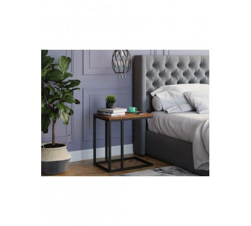 Приставний журнальний столик MSMLOFT — металевий каркас, ДСП