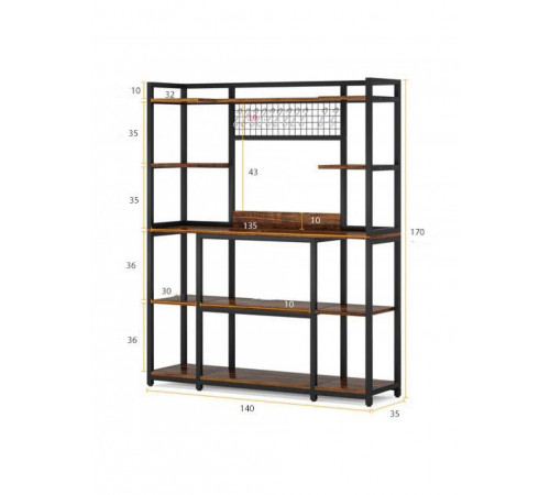 Стелаж Скіф-2 у стилі Loft — металевий каркас і 4 полиці