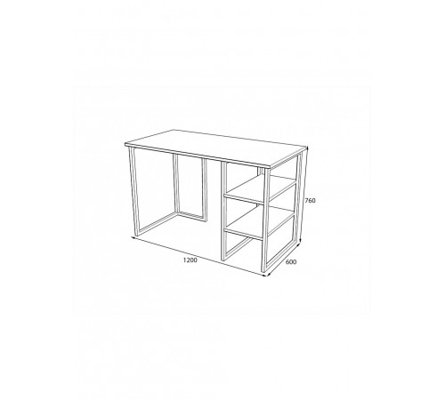 Письмовий стіл у стилі Loft офісний — 120 × 60 × 76 см