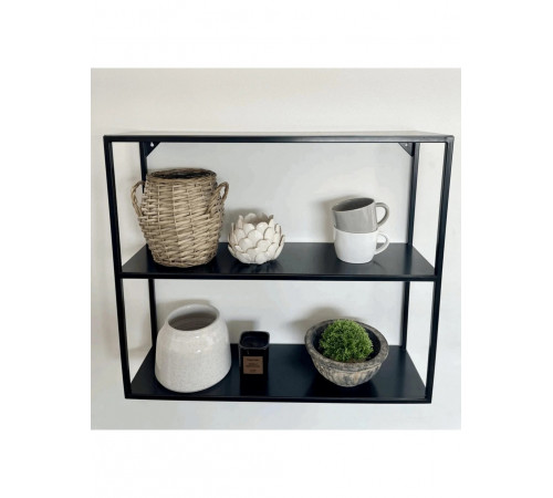 Металлическая настенная полка (70×60×20 см), черный