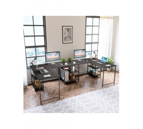 Письмовий стіл "Haigh" L‑подібної форми з полицями