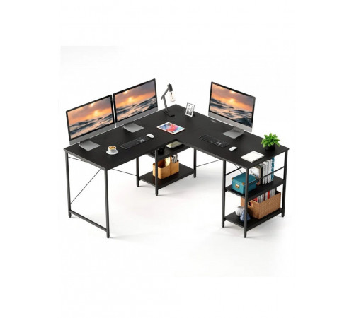 Письмовий стіл "Haigh" L‑подібної форми з полицями