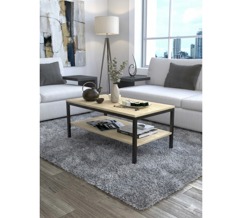 Журнальный столик L-1 с полкой (90x50 см)