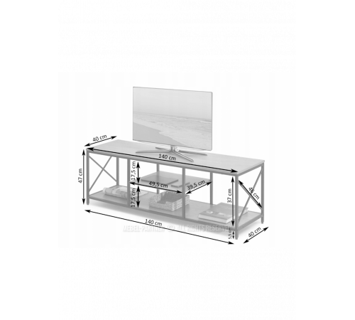 Телевизионная тумба 140 см. — MSMLOFT.