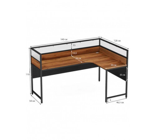 L-подібний кутовий офісний стіл (140×120×110 см)