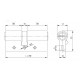 Циліндр Kale 164 DBNE 30+10+30 70mm, нікель, 5 ключів