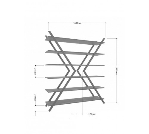 Стелаж Айсберг Лофт ІКС — білий/дуб сонома