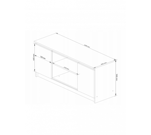 Тумба под телевизор 120 см с 2 дверями — дуб Сонома