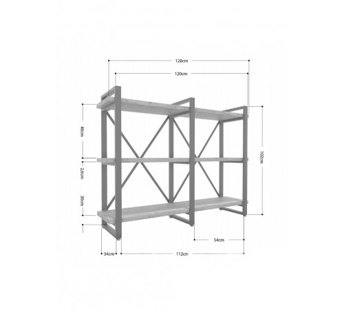 Стелаж Айсберг Лофт 120×102 см 