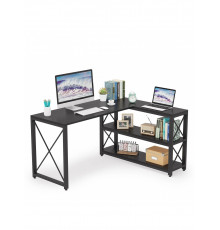 Письменный стол двухсторонний L-образный с полками.