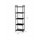 Стелаж MSMLOFT 5 полиць — чорний металевий каркас 150×45×35 см