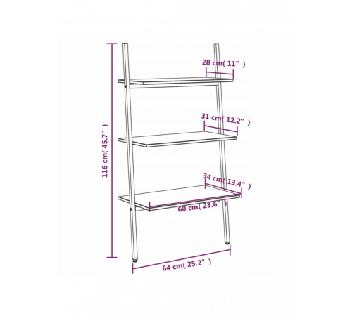 Полиця-драбина з 3 полицями