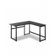 Стіл письмовий/комп’ютерний кутовий MSMLOFT — 140×50×75 см, чорний