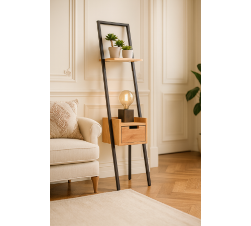 Тумбочка приліжкова — лофт стиль, метал + ДСП