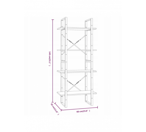 Стелаж 60×30×140 см — компактний і стильний лофт-варіант