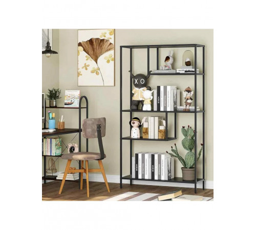 Стелаж з 5 відкритими полицями — металевий каркас, 178×100×33 см