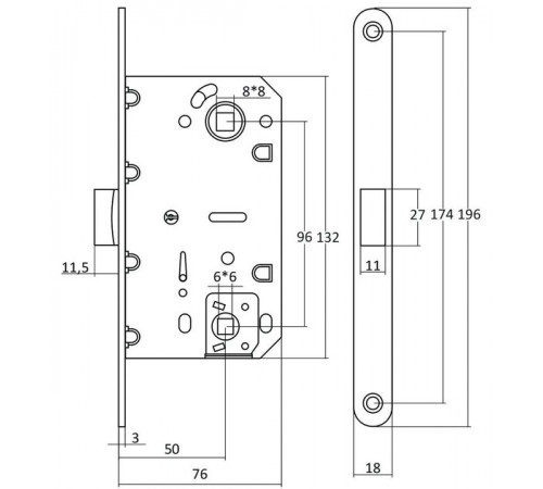 KEDR Межкомнатный механизм CLASS 410B-S KEVLAR (ан. EVO WC) BN