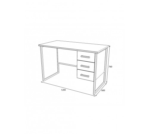 Письмовий стіл у стилі Loft для офісу — 120 × 60 × 76 см