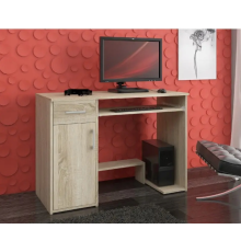 Компьютерный стол, 1 ящик, 2 полки, дуб сонома