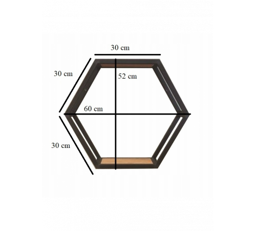 Шестигранная полка лофт 30×30 от MSM