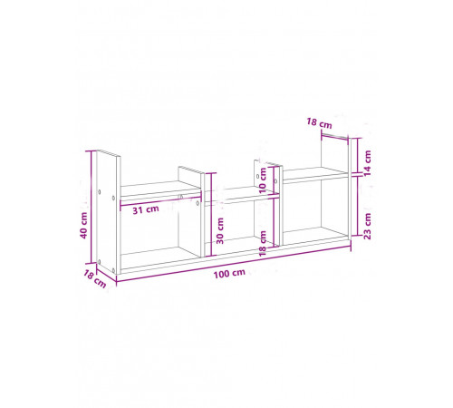 Настінна полиця дуб Сонома