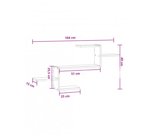 Настінна полиця VIDAXL дуб Сонома