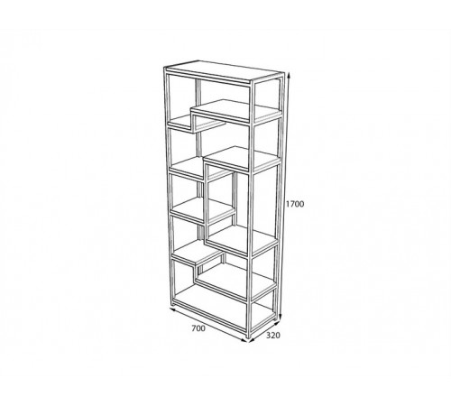 Loft стелаж для офісу з дсп та металу — 170×70×32 см
