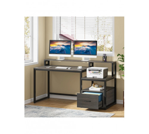 Письмовий стіл із полицями та ящиком для файлів (154 × 60 × 90 см)