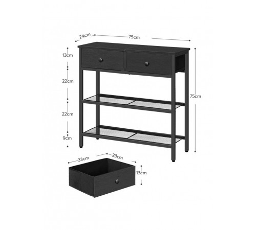 Консольний стіл з ящиками (75×75×24 см)