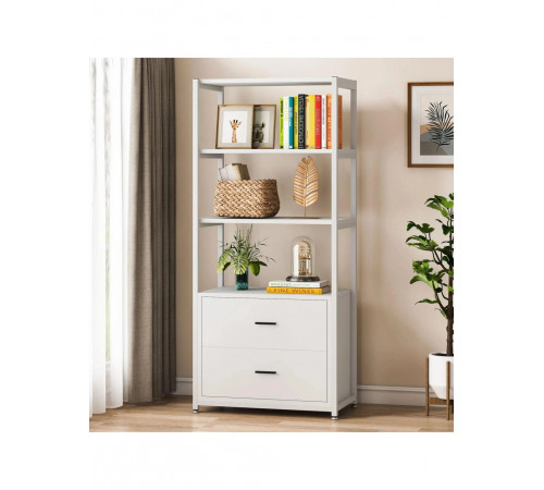 Стеллаж Etagere 4-ярусный с 2 ящиками, белый