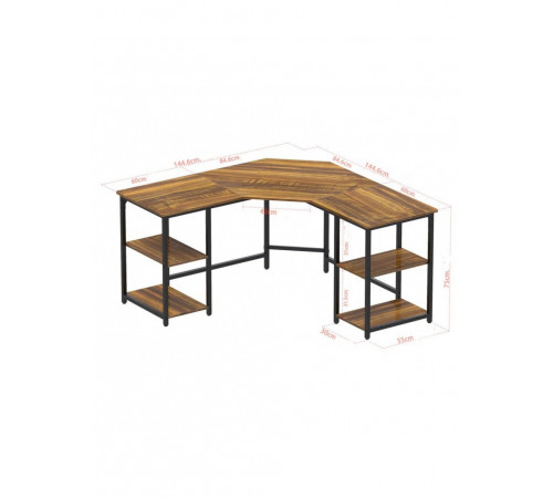 Г-образный компьютерный стол Haillee с металлическим основанием