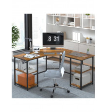 Г-образный компьютерный стол с металлическим основанием Haillee