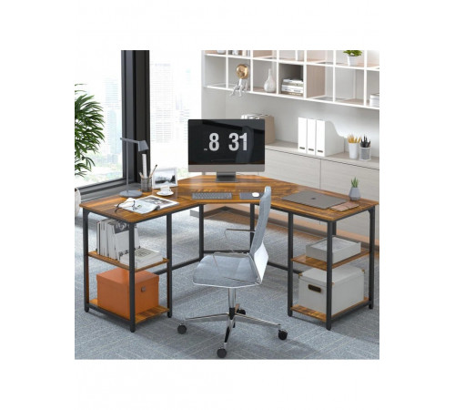 Г-образный компьютерный стол Haillee с металлическим основанием