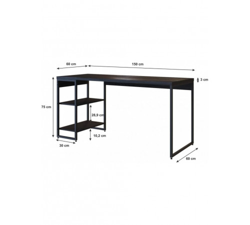 Письменный стол Dynamica (черный) – лофт стиль от MSM