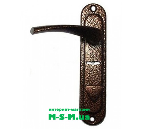 Ручка на планке Арико 42мм сувальдная медный антик правая